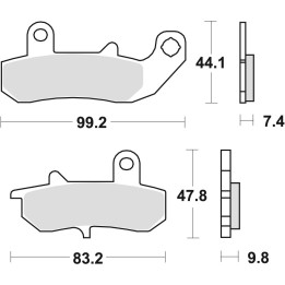 TRW zf klocki hamulcowe KH157 sinter street suzuki rg V250 93-95 dr 600 / 650 89-96 dr 750 89, dr 800 90-91, tył