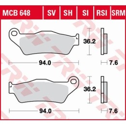 TRW zf klocki hamulcowe KH181 sinter street bmw r 1200 HP2 04-10 r-nine t '13-, k 1300 gt 09-15, ktm EXC 525 03-07, LC4 adv 97-…