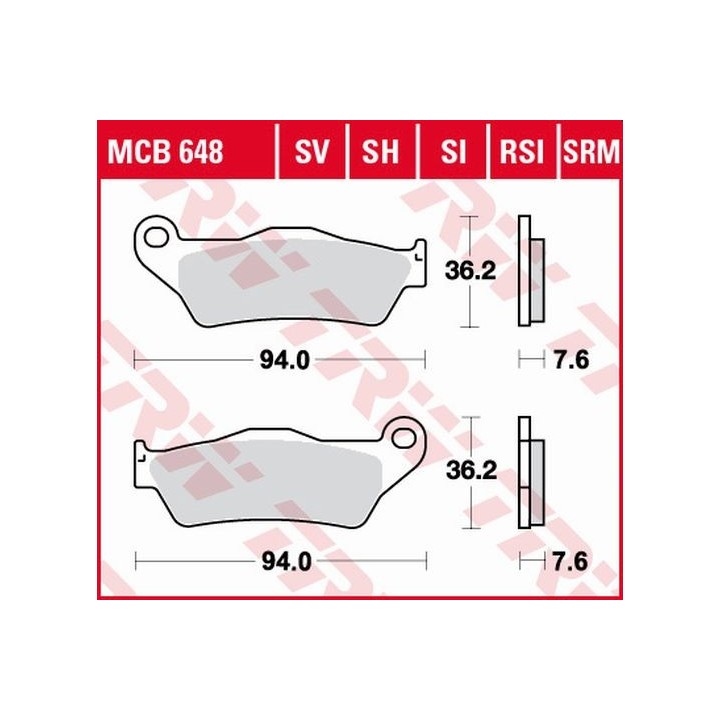 TRW zf klocki hamulcowe KH181 sinter street bmw r 1200 HP2 04-10 r-nine t '13-, k 1300 gt 09-15, ktm EXC 525 03-07, LC4 adv 97-…