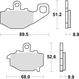 TRW zf klocki hamulcowe KH192 organic kawasaki ZX6R 600 94-16, ZX6R 636 02-06, ER6 06-16, versys 650 07-14, z 750 04-06, ZX9R 9…