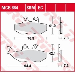 TRW zf klocki hamulcowe KH194 organic aprilia rs 50 99-10, rx 50 95-06, pegaso 125 92-95, rx 125 92-99, przód