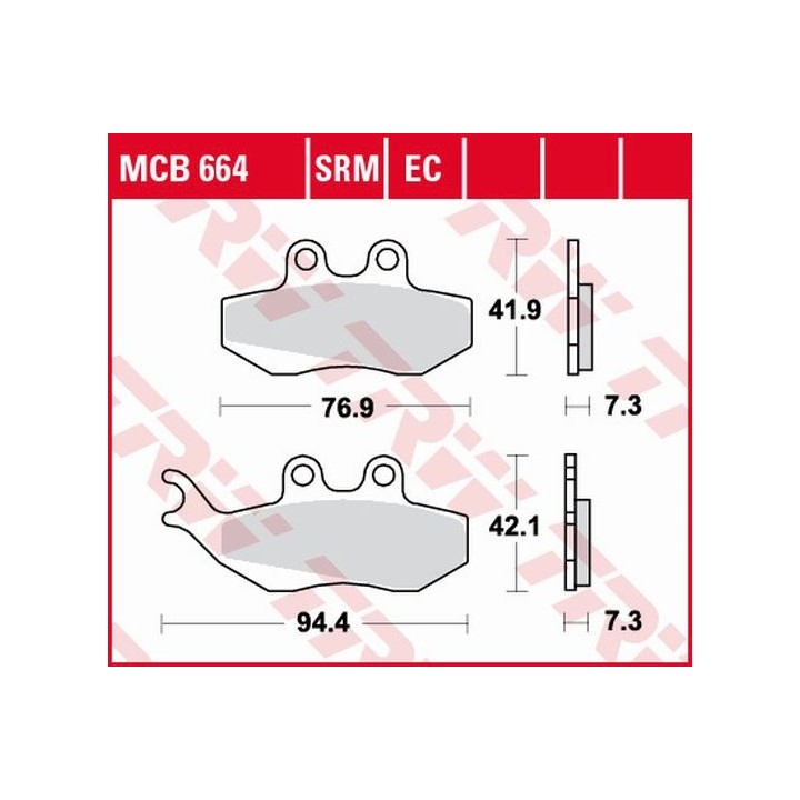 TRW zf klocki hamulcowe KH194 organic aprilia rs 50 99-10, rx 50 95-06, pegaso 125 92-95, rx 125 92-99, przód