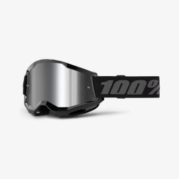100 PROCENT GOGLE STRATA 2 BLACK - MIRROR SILVER LENS