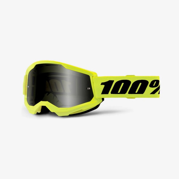 100 PROCENT GOGLE STRATA 2 SAND NEON YELLOW - SMOKE LENS