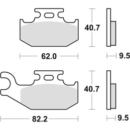 TRW zf klocki hamulcowe KH317 sinter offroad suzuki ltf 500 03-04, yamaha yxr 660 04-06 yfm 700 raptor 06-, tył