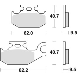 TRW zf klocki hamulcowe KH307 sinter offroad can-am outlander 500 07-12 ds 650 01-07 outlander 650 / 800 07-12, yamaha yfm 400…