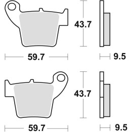 TRW zf klocki hamulcowe KH346 sinter offroad (wyczynowe) honda crf 250 04-, crf 450 02-, tył