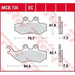 TRW zf klocki hamulcowe KH194 organic aprilia SX 50 14-, yamaha dt 50 04-08, tzr 50 03-20, xt 125 05-11, przód
