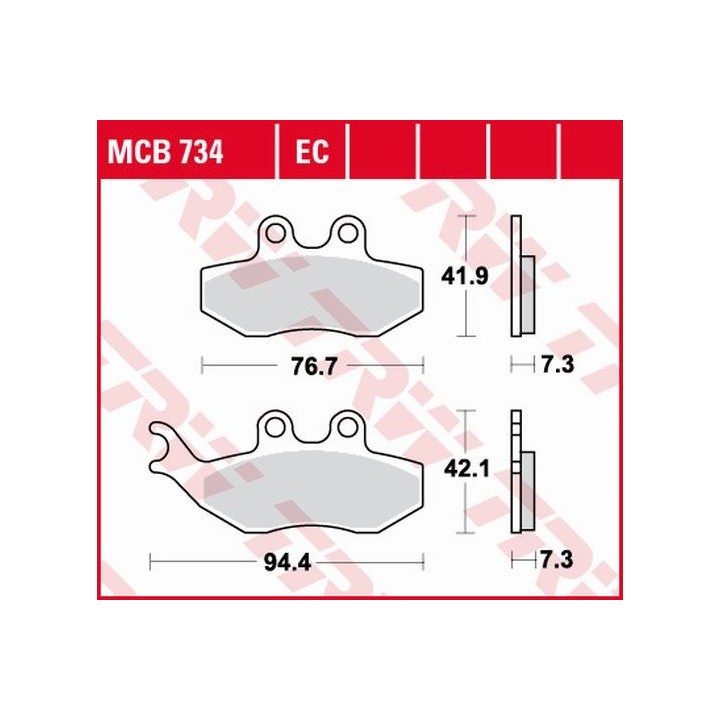 TRW zf klocki hamulcowe KH194 organic aprilia SX 50 14-, yamaha dt 50 04-08, tzr 50 03-20, xt 125 05-11, przód