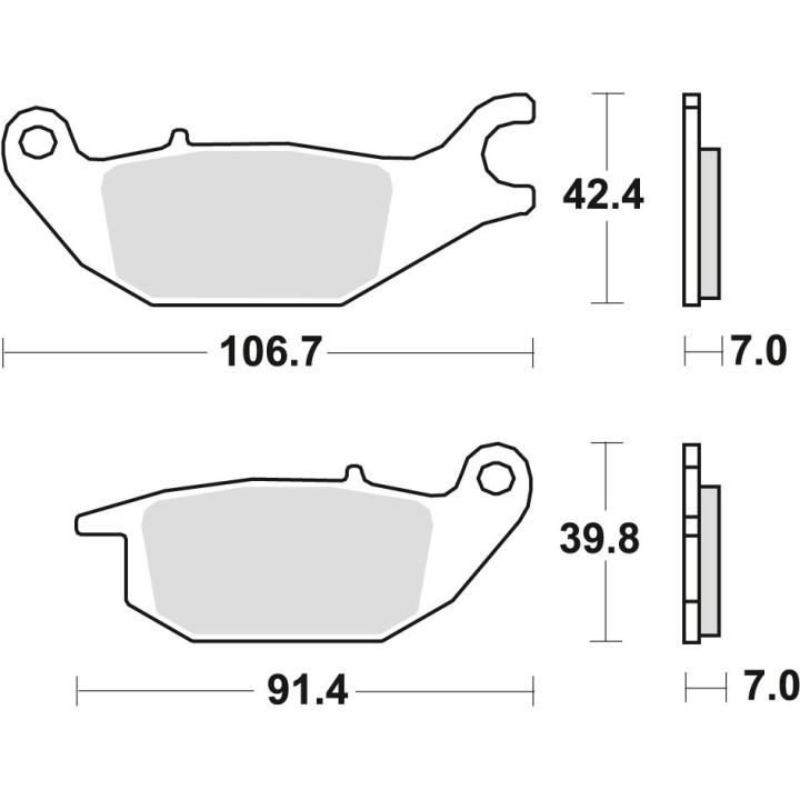 TRW zf klocki hamulcowe KH343 organic honda cbr 125 04-10, xl 125 v varadero 01-13, yamaha yzf 150 14-, tył