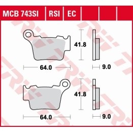 TRW zf klocki hamulcowe KH368 organic bmw g 450 x / smr 08-11, ktm EXC / SX 125 04-16, EXC / SX 250 03-17, EXC 300 04-, EXC 350…