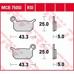 TRW zf klocki hamulcowe KH325 sinter offroad ktm sxe -5 electric 19- SX 50 09-, SX 65 04-08, husqvarna EE-5 19-, cr 50 06-, SM…