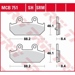 TRW zf klocki hamulcowe KH412 organic suzuki an 400 burgman 07-15, an 650 burgman 04-16, tył