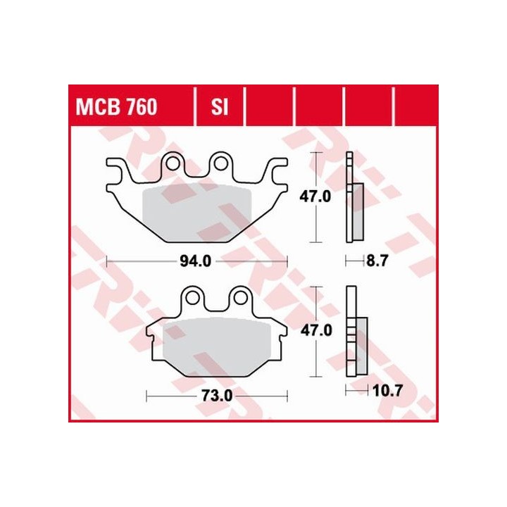 TRW zf klocki hamulcowe KH377 organic yamaha mt 125 14-, yzf 125 08-18, tył