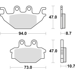 TRW zf klocki hamulcowe KH377 sinter offroad can-am ds 250 08-15, kawasaki kvf 300 13-, przód/tył