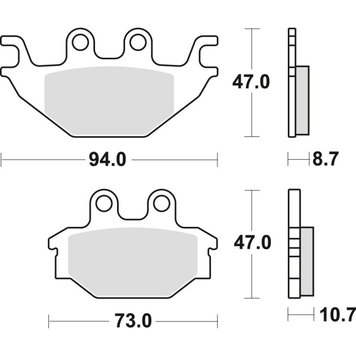 TRW zf klocki hamulcowe KH377 sinter offroad can-am ds 250 08-15, kawasaki kvf 300 13-, przód/tył