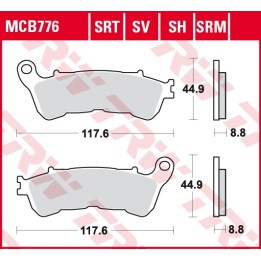 TRW zf klocki hamulcowe KH388 organic honda cbf 500 04-08, cbf 600 04-15, nt 700 v 06-13, xl 700 v 08-13, xl 1000 v 04-13, suzu…