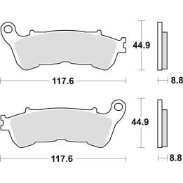TRW zf klocki hamulcowe KH388 sinter street honda cbf 500 04-08, cbf 600 04-15, nt 700 v 06-13, xl 700 v 08-13, xl 1000 v 04-13…