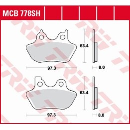 TRW zf klocki hamulcowe KH400 sinter street xl 883 99-03, xl 1200 00-03, flhri / flstc / fxd 1450 99-07, flhrc / flhx / fxdl 15…