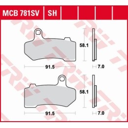 TRW zf klocki hamulcowe KH409 sinter street harley-davidson 1130 / 1250 / 1584 / 1690 / 1750 / 1800 / 1870 / 1923 06-21,TYŁ