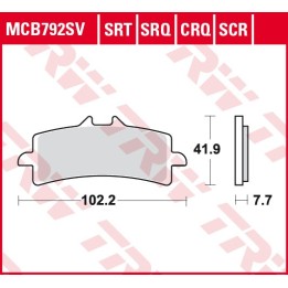 TRW zf klocki hamulcowe KH447 sinter street aprilia RSV4 09-, ducati V4 panigale 18-, panigale 1299 15-, kawasaki H2 15-, ZX10R…