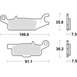 TRW zf klocki hamulcowe KH443 sinter offroad yamaha raptor yfm 250 08-20, grizzly yfm 550 09-20, grizzly yfm 700 07-20, lewy pr…