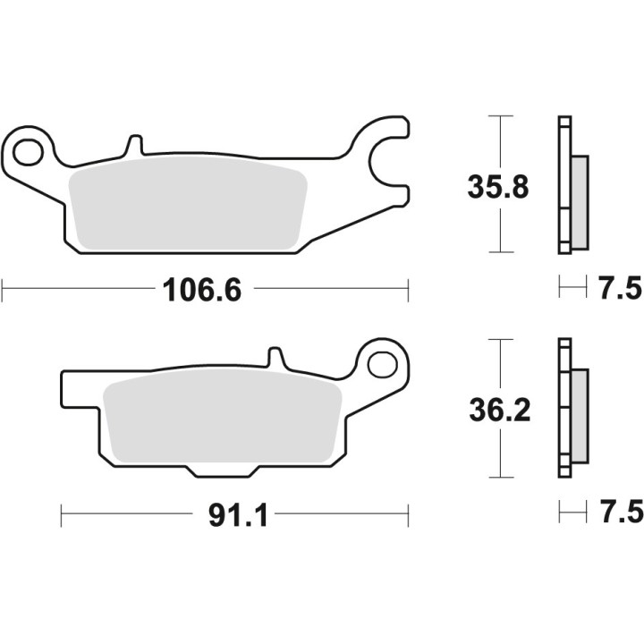 TRW zf klocki hamulcowe KH443 sinter offroad yamaha raptor yfm 250 08-20, grizzly yfm 550 09-20, grizzly yfm 700 07-20, lewy pr…