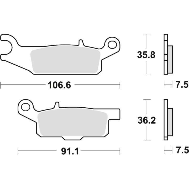 TRW zf klocki hamulcowe KH444 sinter offroad yamaha raptor yfm 250 08-20, grizzly yfm 550 09-20, grizzly yfm 700 07-20, prawy p…