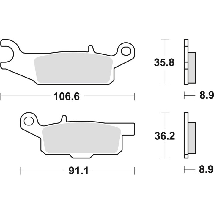 TRW zf klocki hamulcowe KH446 sinter offroad yamaha yfm 550 grizzly 09-, yfm 700 grizzly 07-, tył