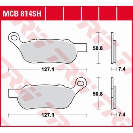 TRW zf klocki hamulcowe KH458 sinter street harley-davidson 1584 / 1690 / 1750 / 1800 08-, tył