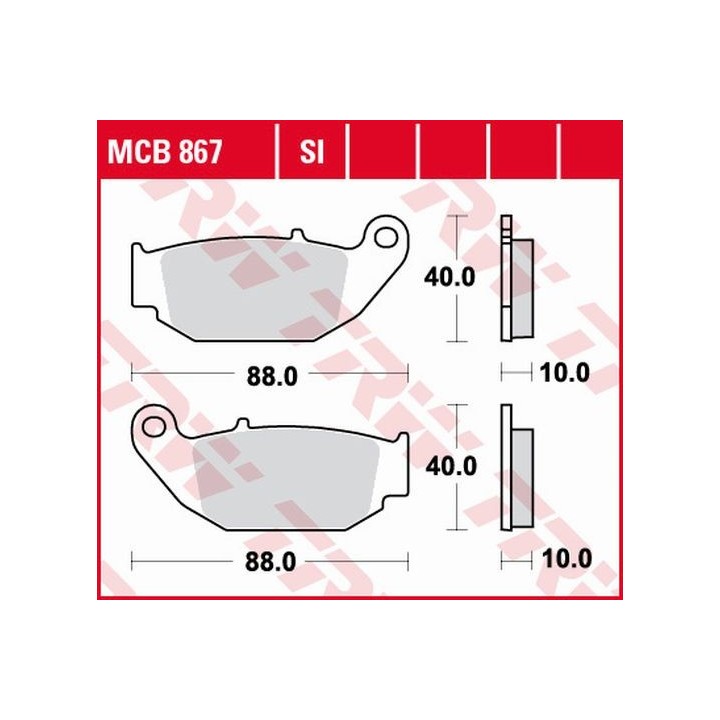 TRW zf klocki hamulcowe KH629 organic honda cb 125 r / 300 r 18-, crf 250 l 13-17, suzuki gsx-r / s 18-, kove 800 x tył