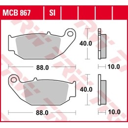TRW zf klocki hamulcowe KH629 sinter honda cb 125 r / 300 r 18-, crf 250 l 13-17, suzuki gsx-r / s 18-, tył