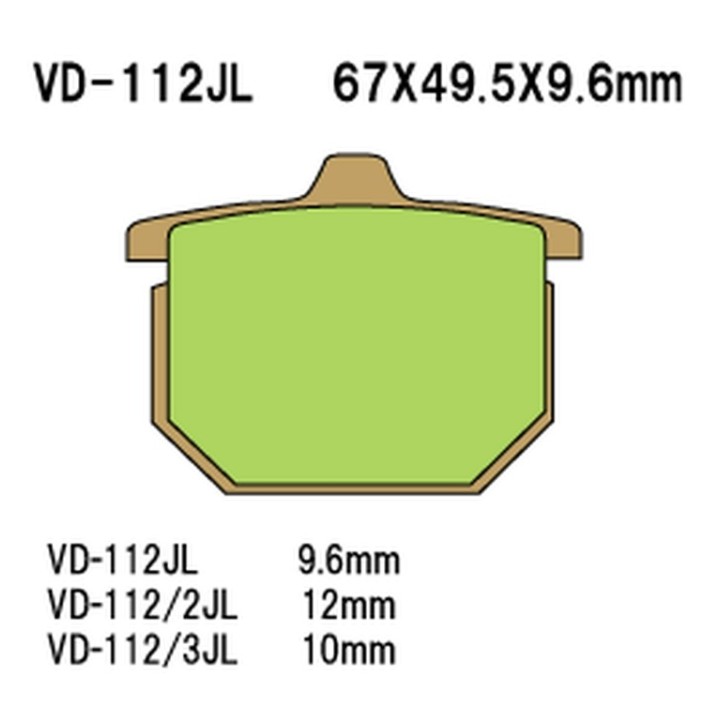 VESRAH klocki hamulcowe KH31 / KH29 / KH30 spiek metaliczny (złote) (made in japan)