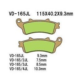 VESRAH klocki hamulcowe KH261 / KH281 spiek metaliczny (złote) (made in japan)