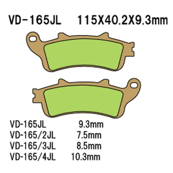 VESRAH klocki hamulcowe KH261 / KH281 spiek metaliczny (złote) (made in japan)