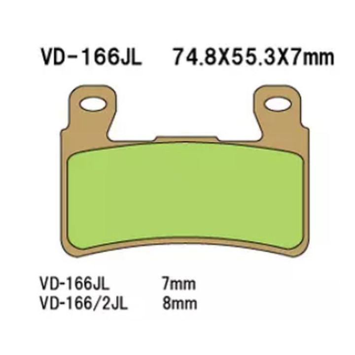 VESRAH klocki hamulcowe KH265 / KH296 spiek metaliczny (złote) honda cbr/vtr przód (8MM) (made in japan)