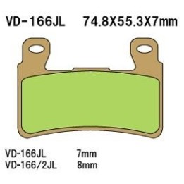 VESRAH klocki hamulcowe KH265 / KH296 spiek metaliczny (złote) honda cbr/vtr przód (7MM) (made in japan)