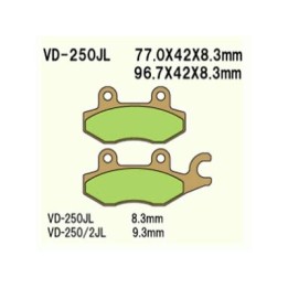 VESRAH klocki hamulcowe KH165 / KH215 spiek metaliczny (złote) (made in japan)