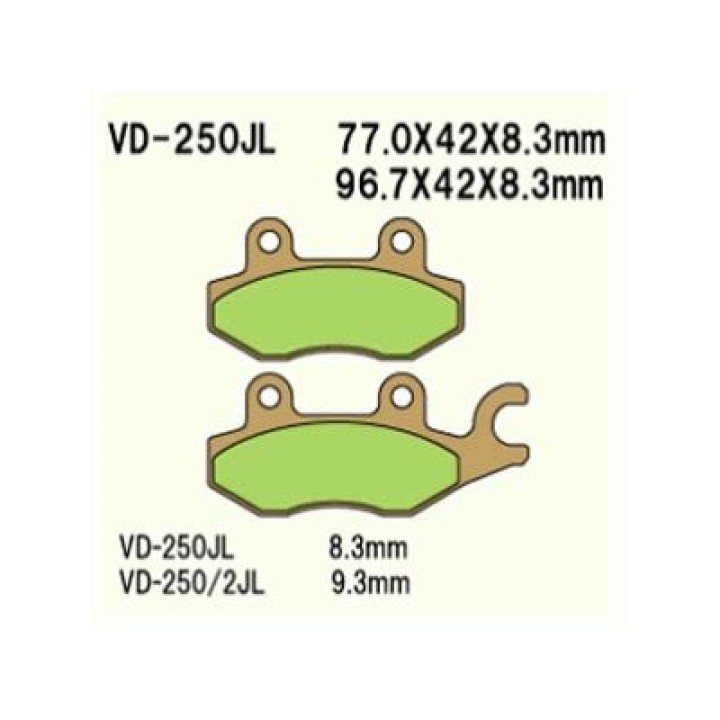 VESRAH klocki hamulcowe KH165 / KH215 spiek metaliczny (złote) (made in japan)