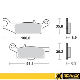 PROX klocki hamulcowe KH446 yamaha yfm 550 grizzly '11-14, yfm 700 grizzly '07-18 tył prawy (10)