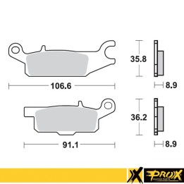 PROX klocki hamulcowe KH445 yamaha yfm 550 grizzly '11-14, yfm 700 grizzly '07-18 tył lewy (10)