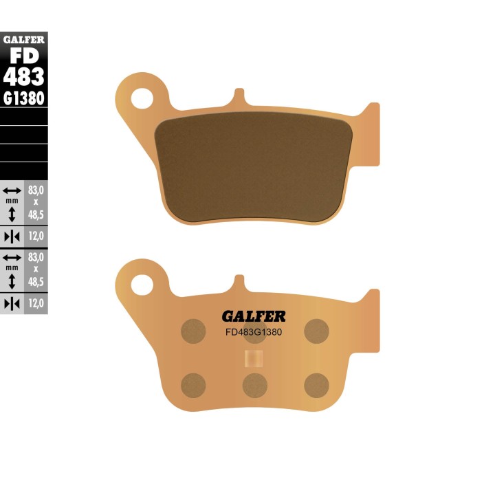GALFER klocki hamulcowe KH628 spiek metaliczny (złote) skuter sym (tył) max 400 '11- , 600 '15