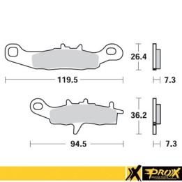 PROX klocki hamulcowe KH258 / KH349 kawasaki kx 80/85/100 '97-20, suzuki rm 85 '05-20 przód, kawasaki kfx 450R 08-14, kvf 650 b…