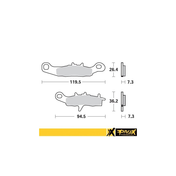 PROX klocki hamulcowe KH258 / KH349 kawasaki kx 80/85/100 '97-20, suzuki rm 85 '05-20 przód, kawasaki kfx 450R 08-14, kvf 650 b…