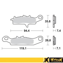 PROX klocki hamulcowe KH342 kawasaki kfx 450R 08-14, kvf 650 brute force '05-13 przód lewy (10)