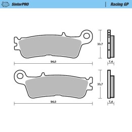 MOTO-MASTER klocki hamulcowe sinter metal racing: 12 (sinterpro series racing gp) przód / przednie KH755 fantic xx 125, xef/xxf…