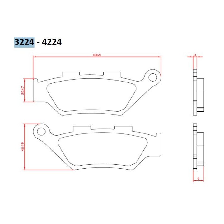 BRENTA klocki hamulcowe KH322 benelli imperiale 400 '19-, leoncio 500 '18-19, TRK500 '18-20, przód (ft 3224)