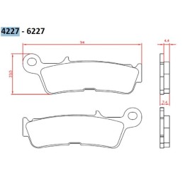 BRENTA klocki hamulcowe KH755 spiek metaliczny (złote) yamaha yz 450 '20-, przód (ft 4227)