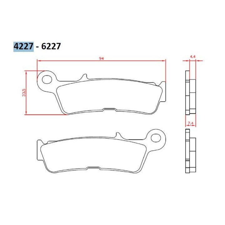 BRENTA klocki hamulcowe KH755 spiek metaliczny (złote) yamaha yz 450 '20-, przód (ft 4227)