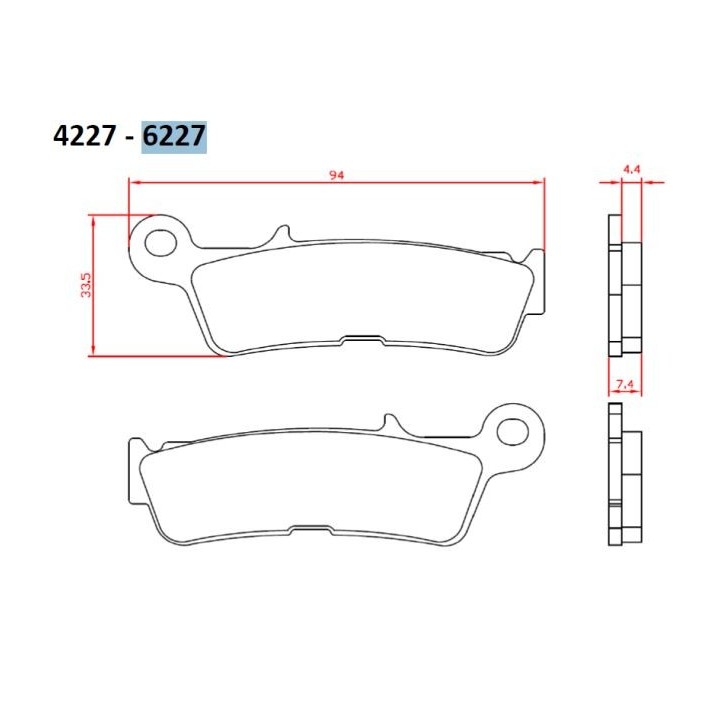 BRENTA klocki hamulcowe KH755 spiek metaliczny (złote) off road yamaha yz 450 '20-, przód (ft 6227)